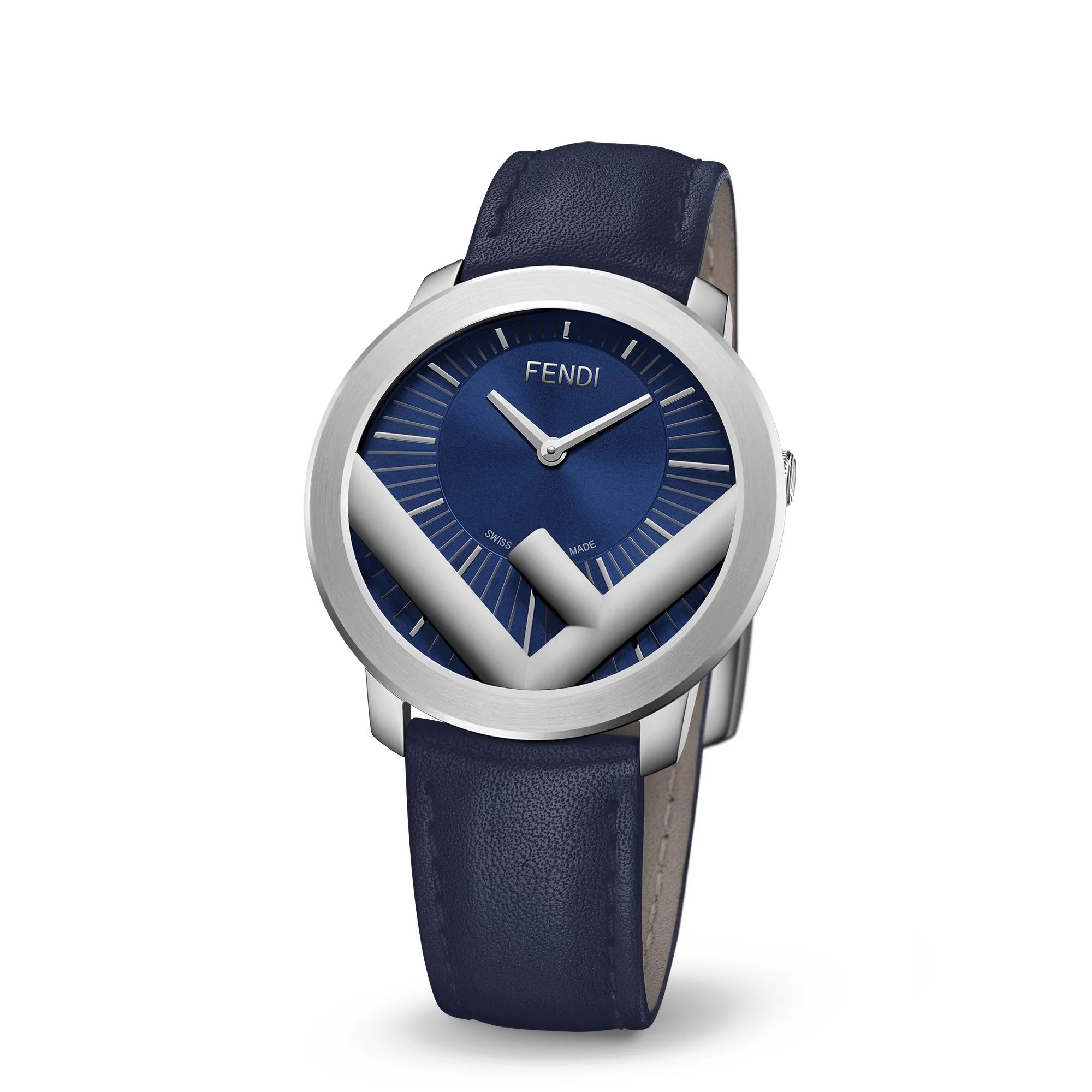 Men's Run Away Watch Ss w/Calf - Blue - Image 2