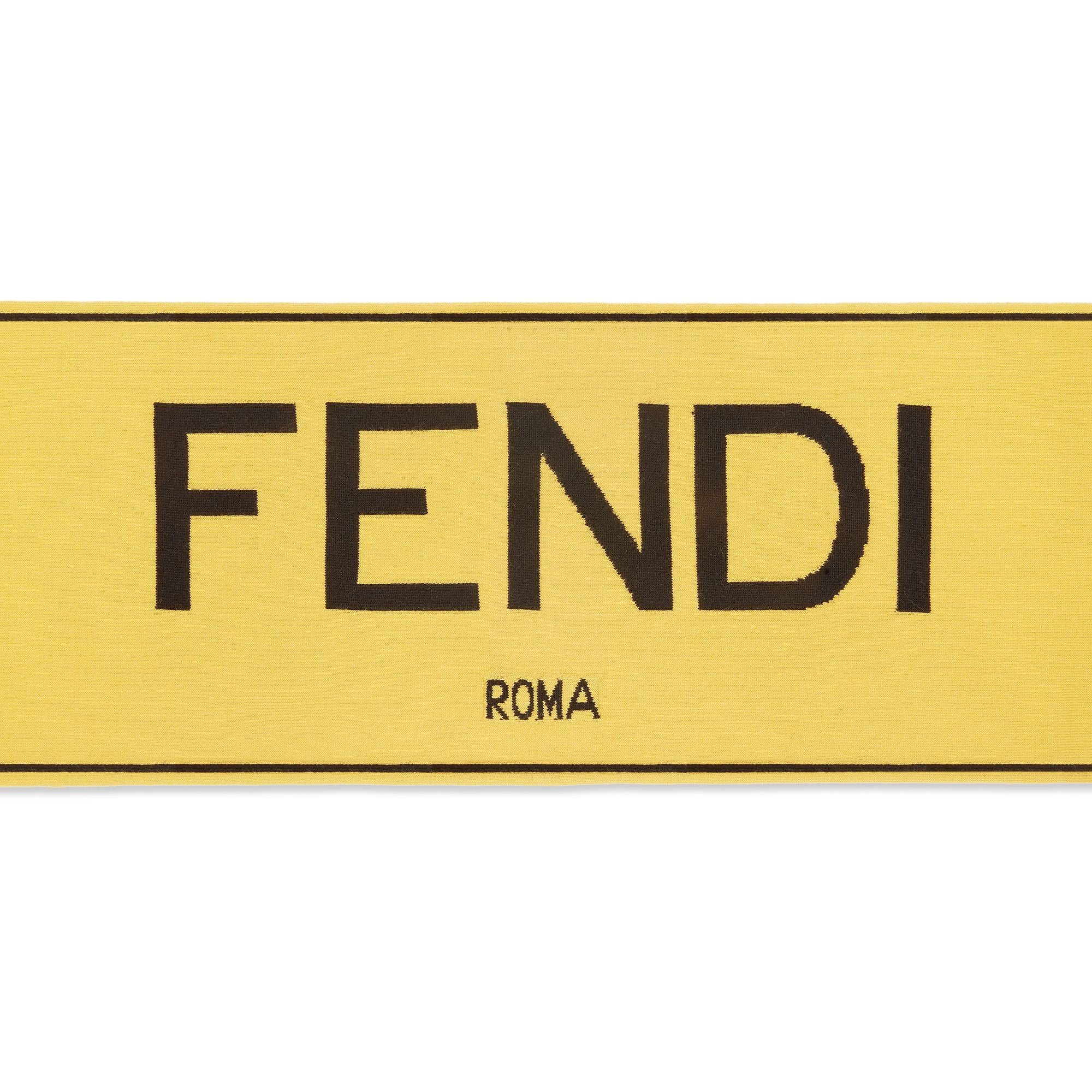 Men's Fendi Scarf (30x180) - Yellow + Black