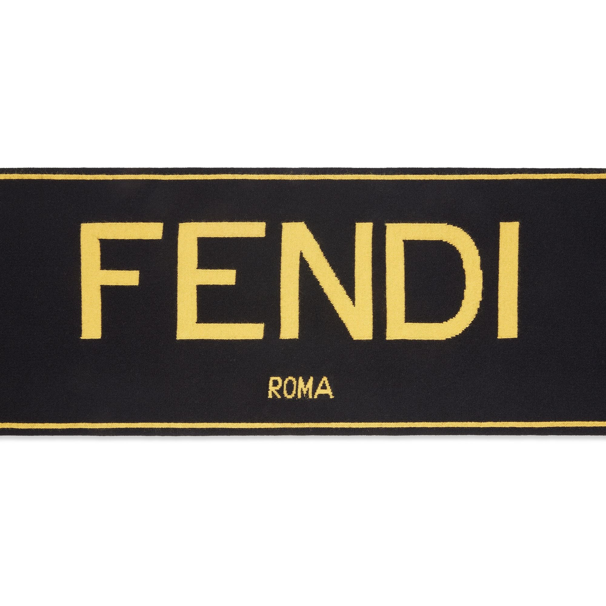 Men's Fendi Scarf (30x180) - Black + Yellow