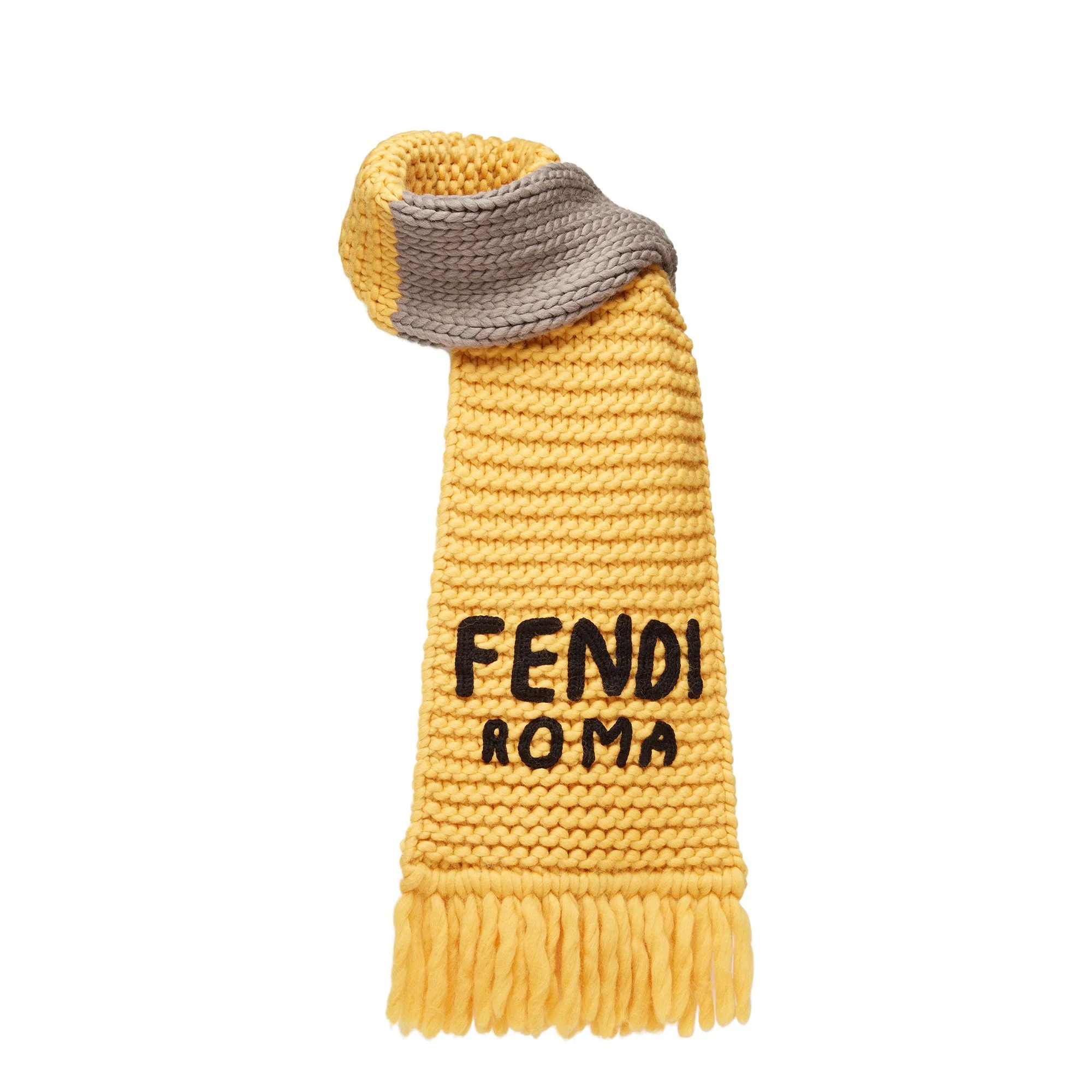 Men's Signature Scarf (30x180) - Yellow + Grey - Image 2