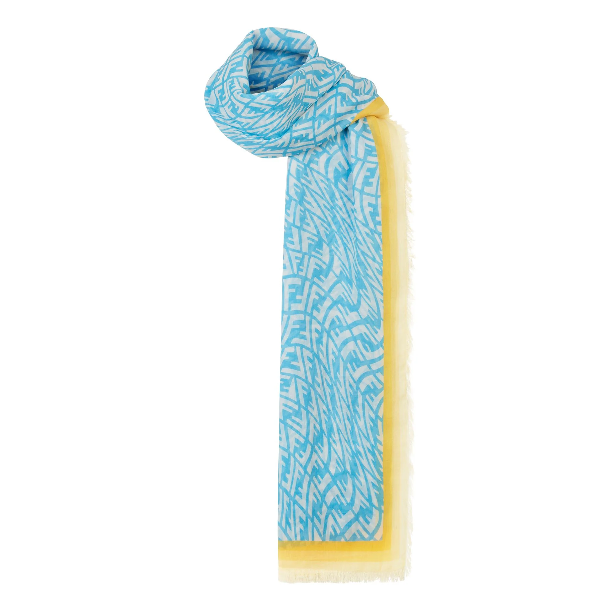 Women's FF Maxi Stole (133x175) - Cyber Blue + White - Image 2