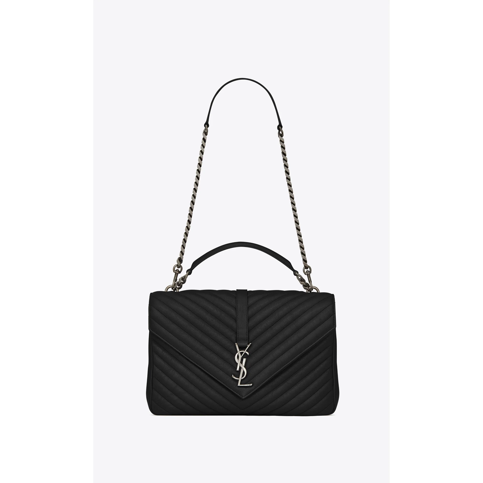 Large College Chain Bag - Nero