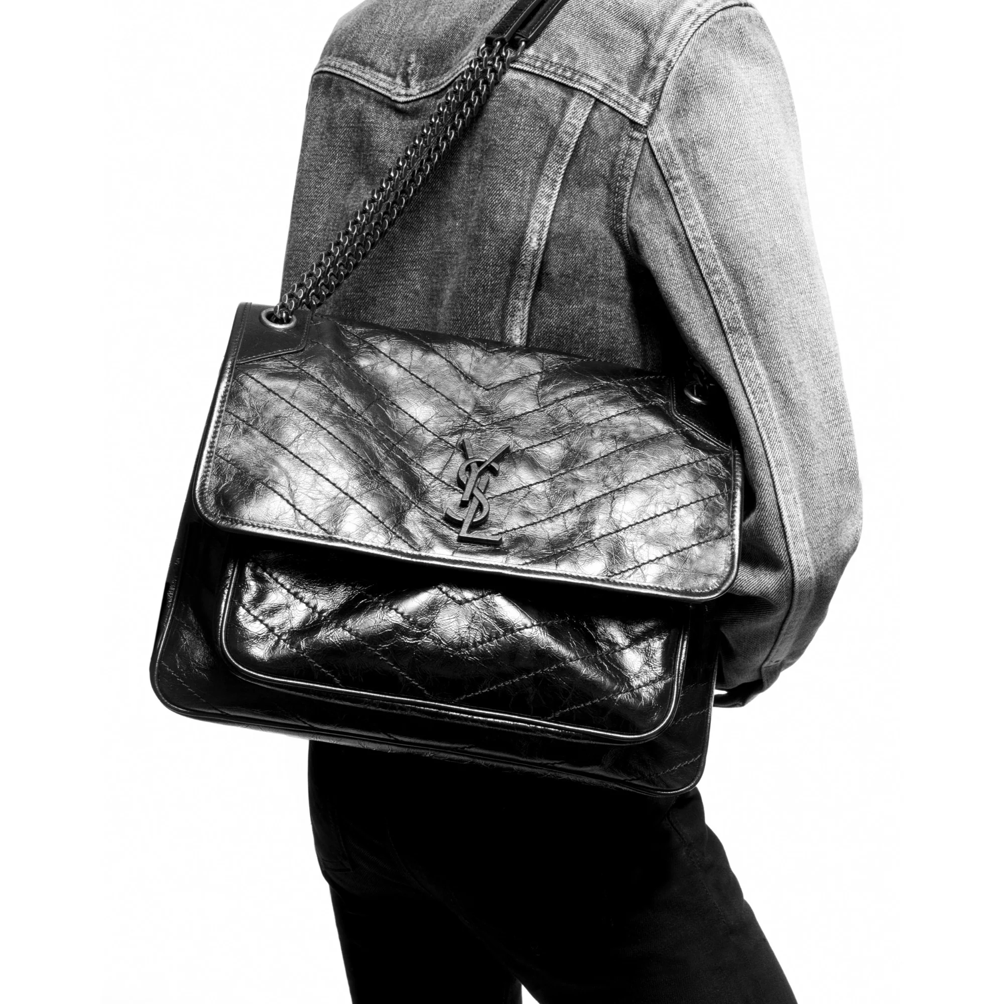 Large Niki Chain Bag - Fog - Image 6