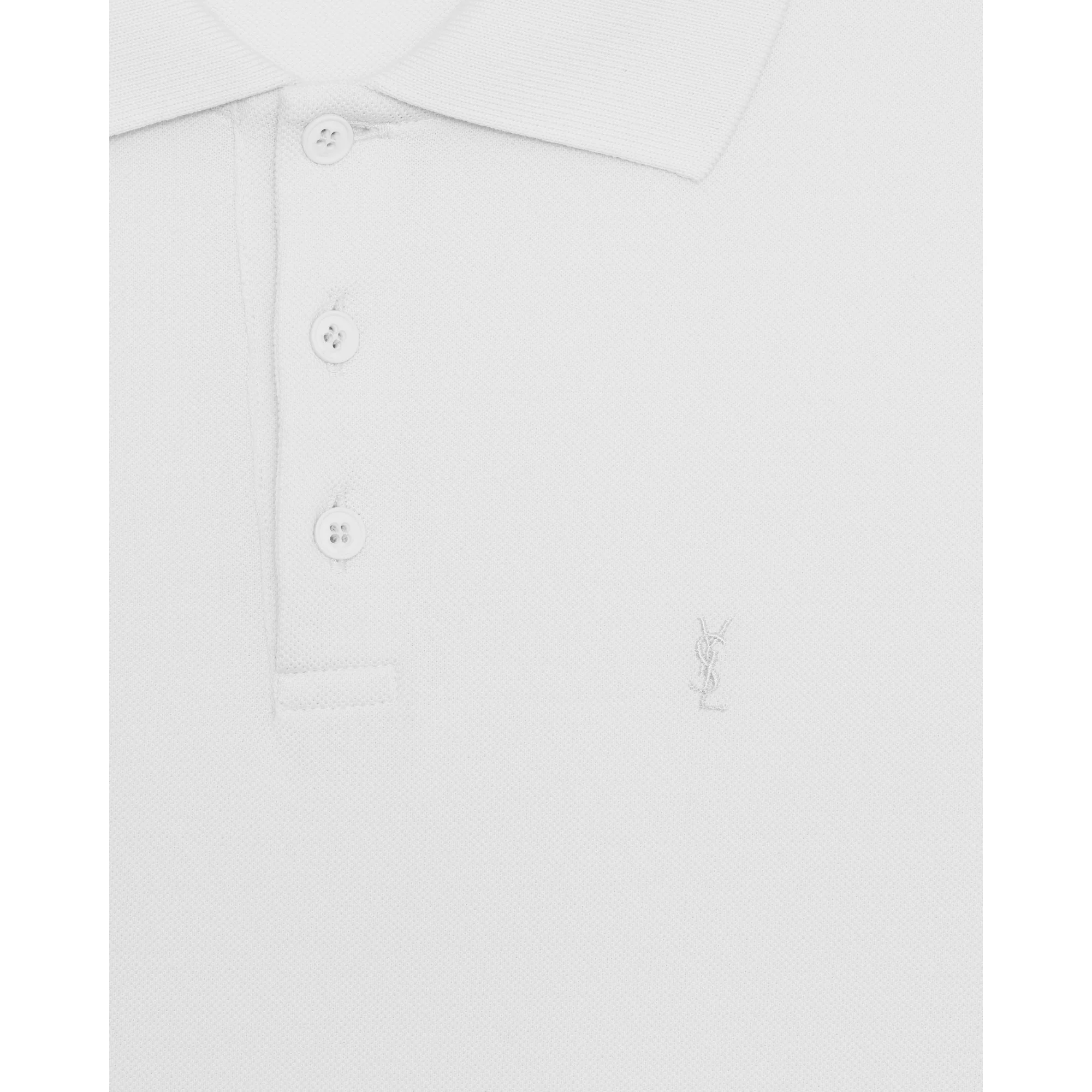 Polo Sport Brodé Cassandre Piq - Blanc - Image 4
