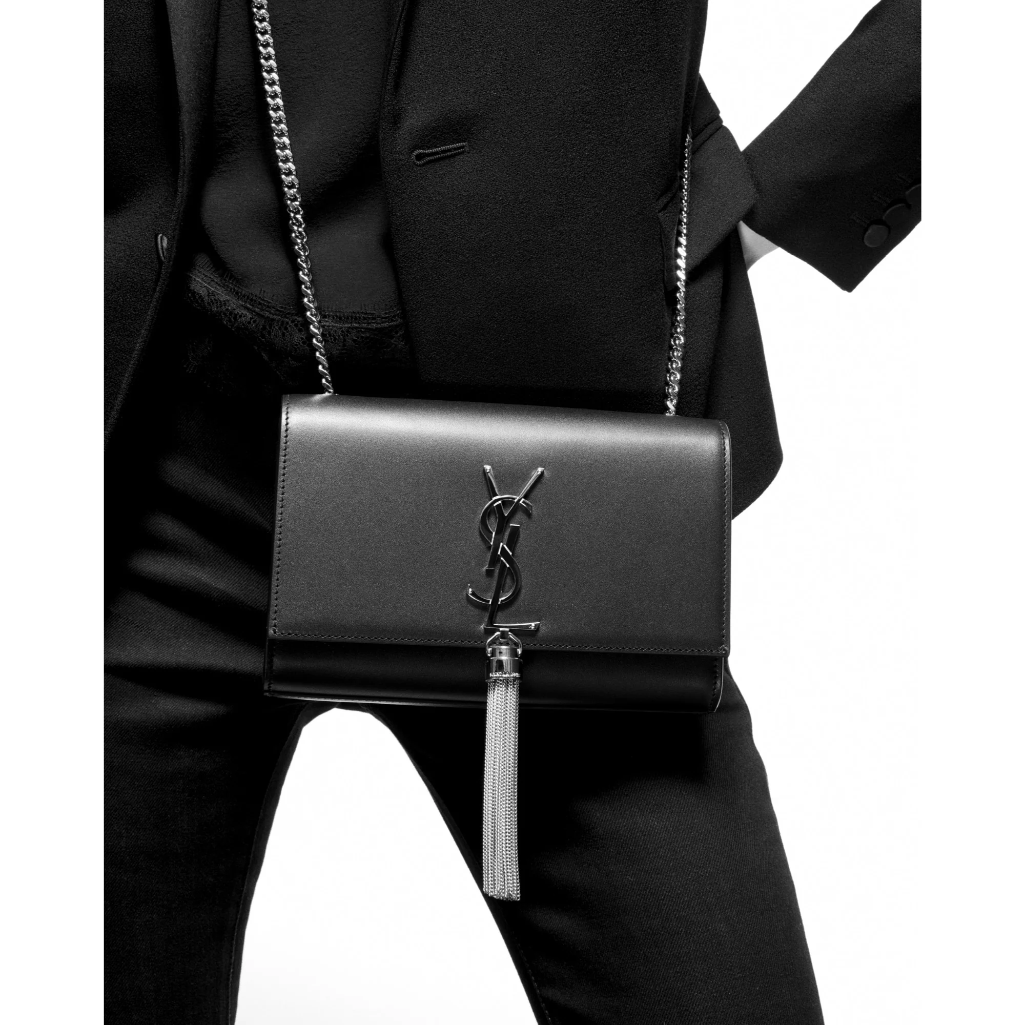 Small Kate Tassel Chain Bag - Nero - Image 6