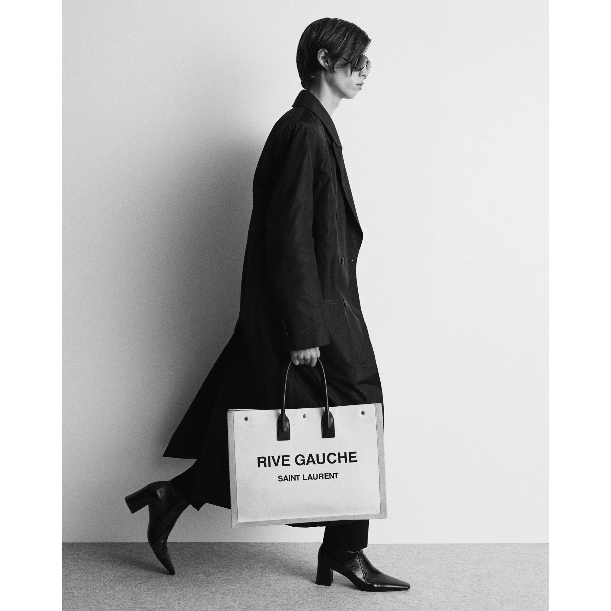 Large Rive Gauche Tote Bag - Nero/Bianco - Image 5