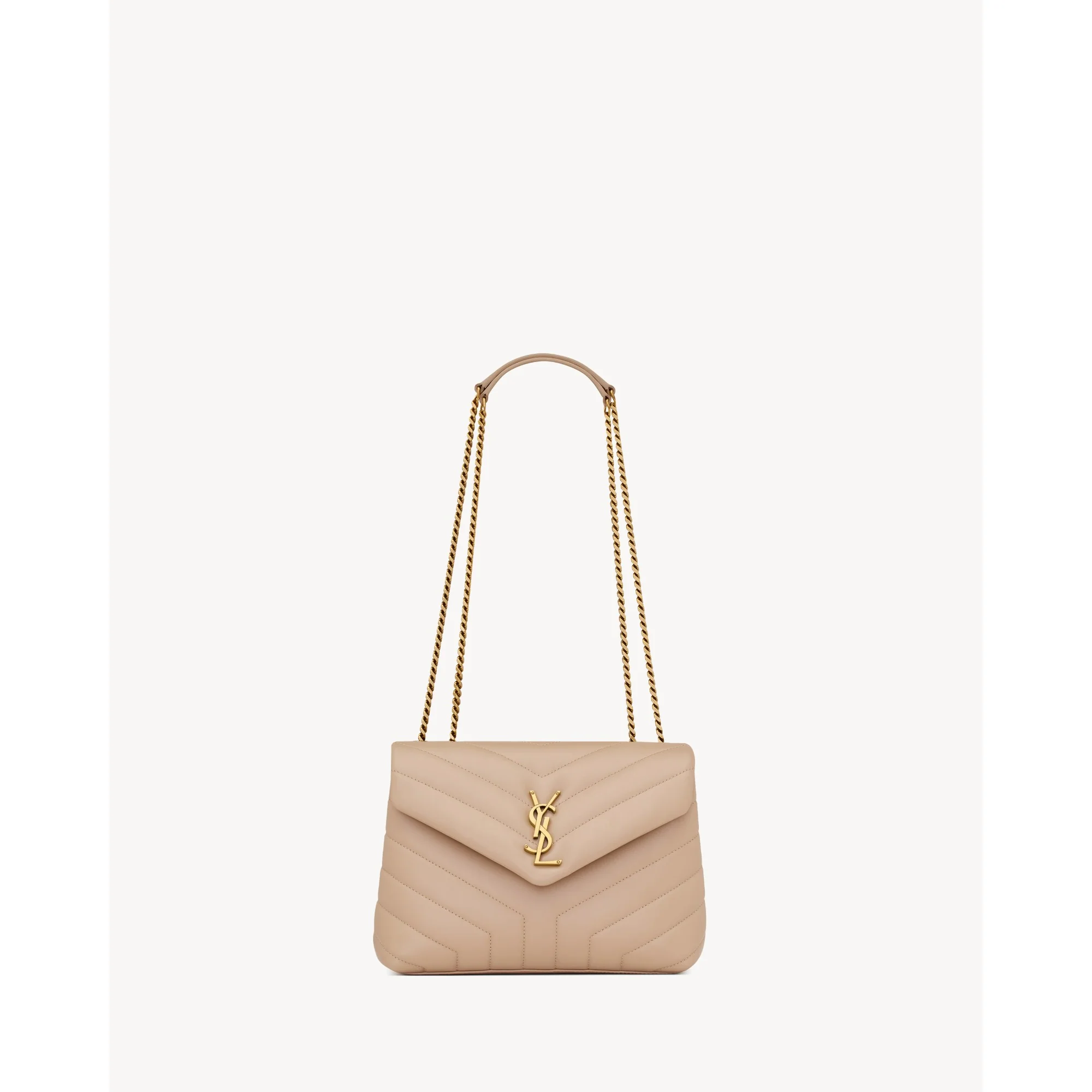 Small Loulou Chain Bag - Dark Beige