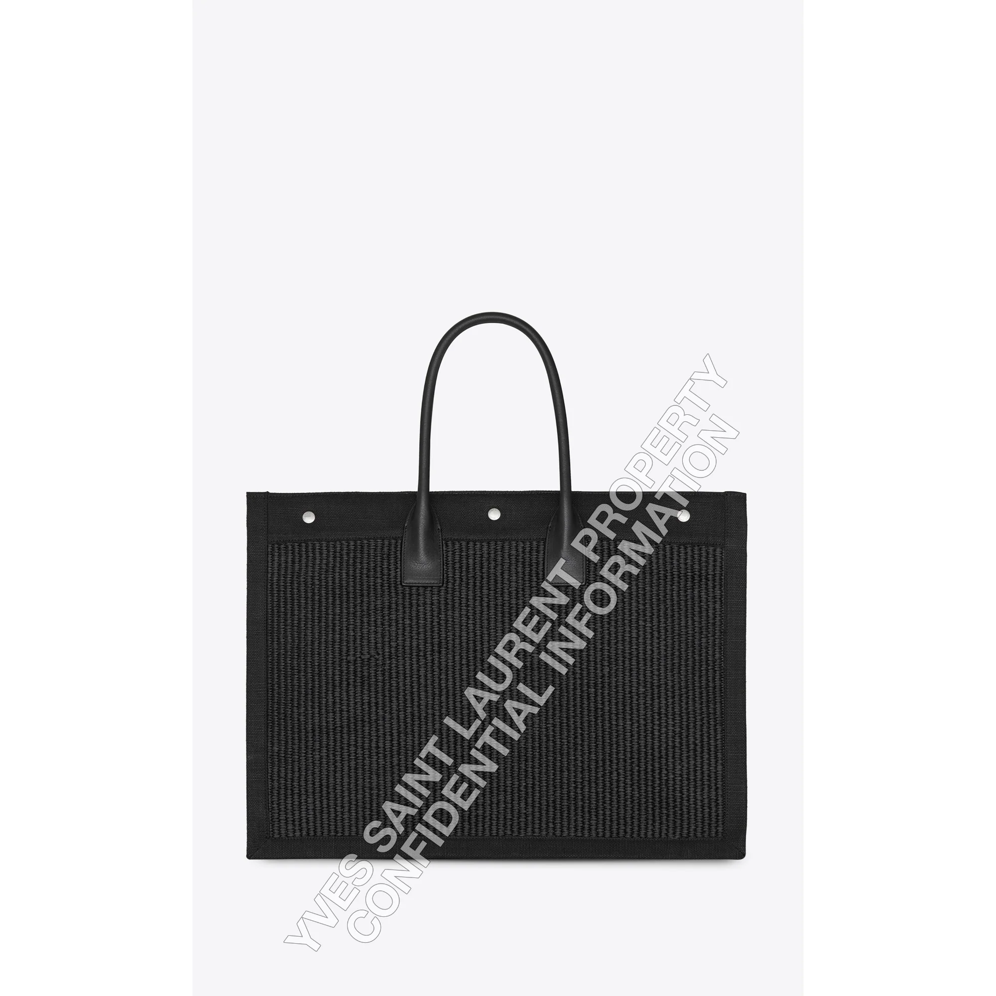 Large Rive Gauche Tote Bag - Nero/Natural Beige - Image 2