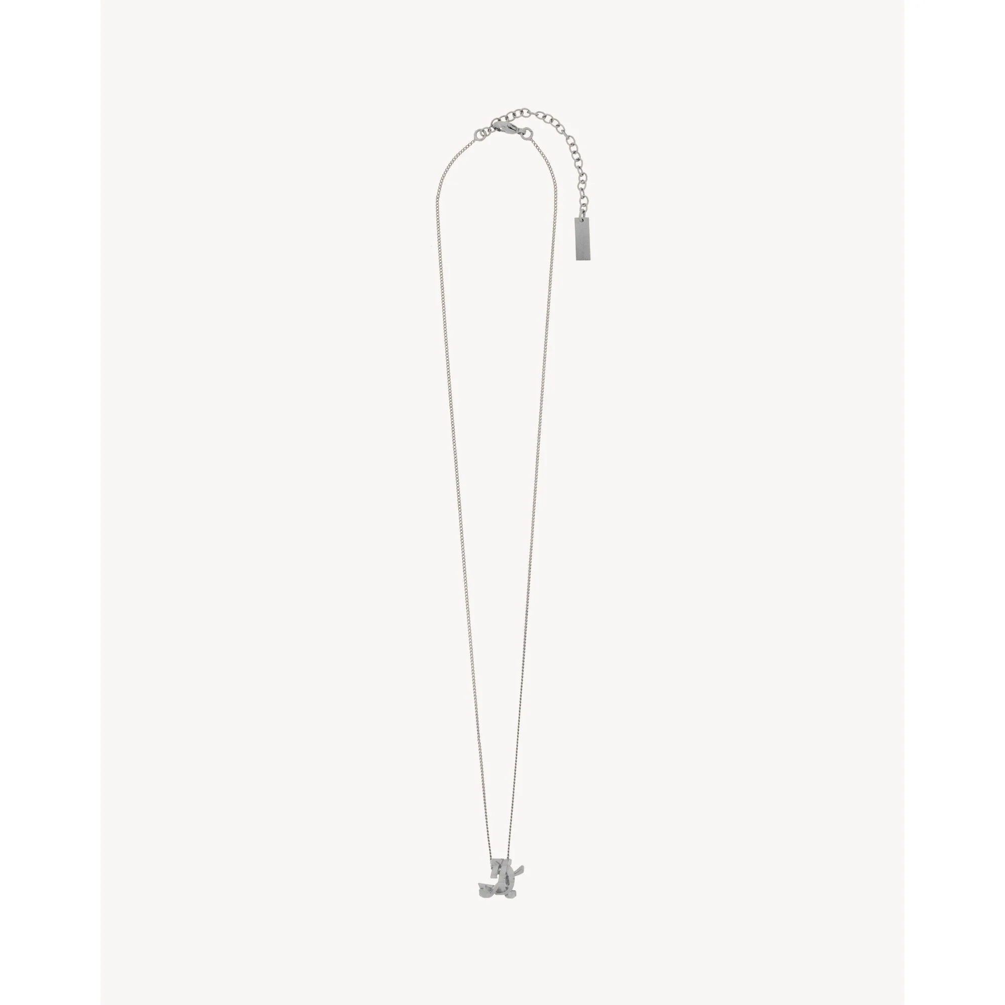 YSL Twist Charm Necklace - Palladium - Image 2