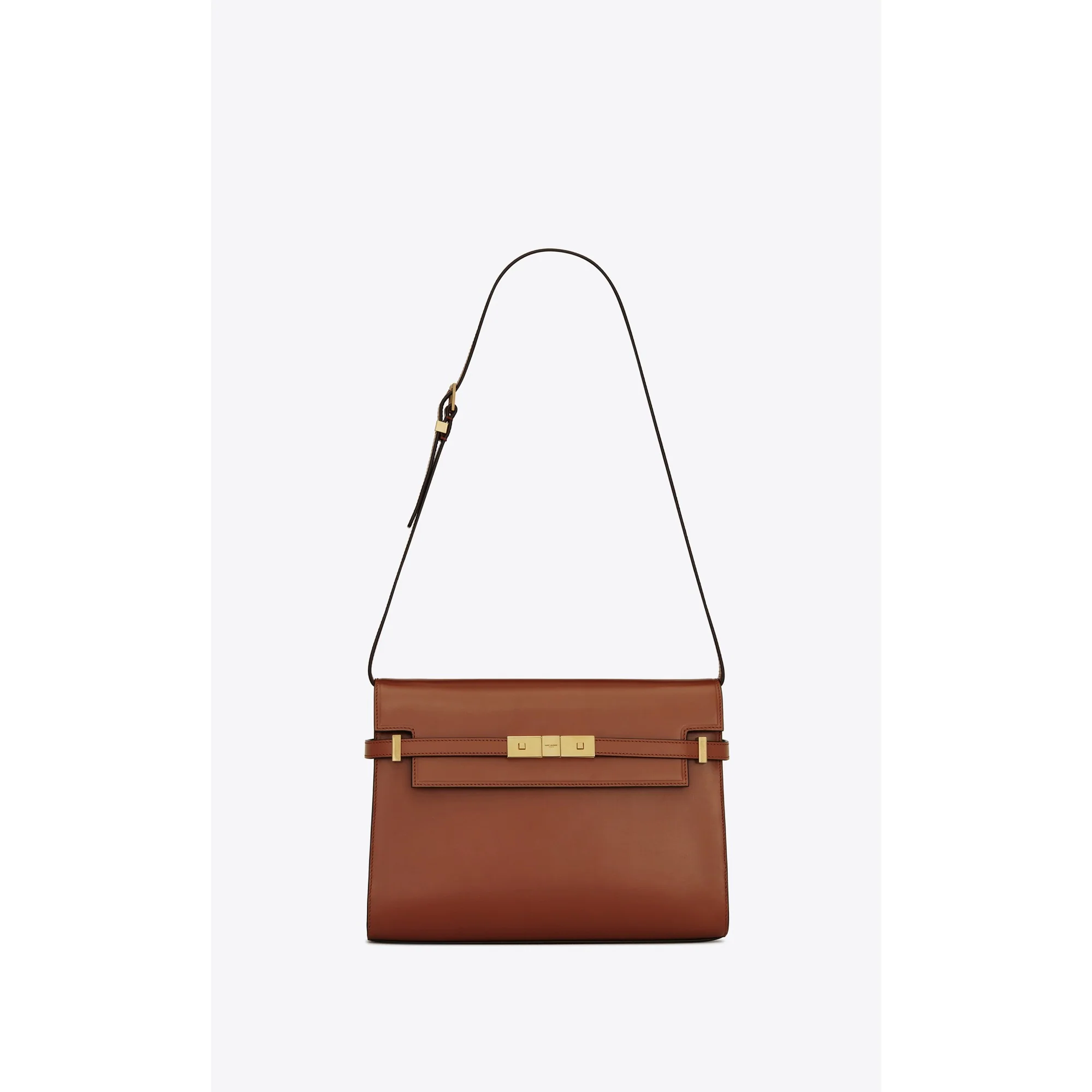 Medium Manhattan Shoulder Bag - Brick/Ebony Dark
