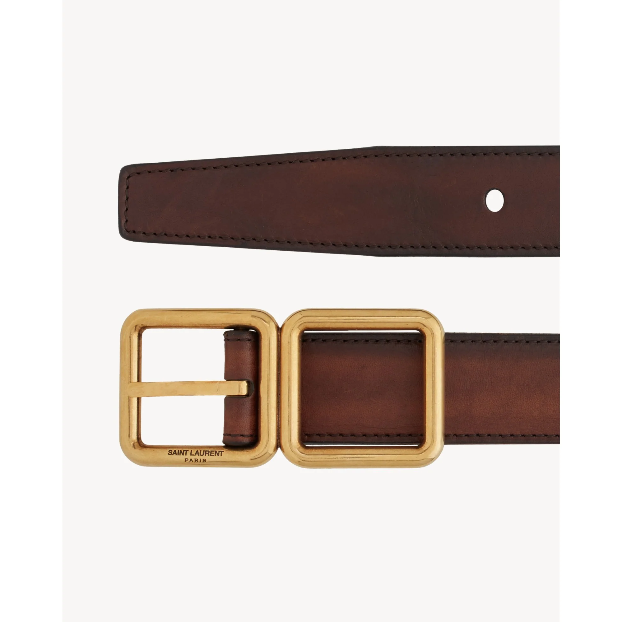 Ceinture Boucle Double Cadre - Cotto Dark Brown - Image 2