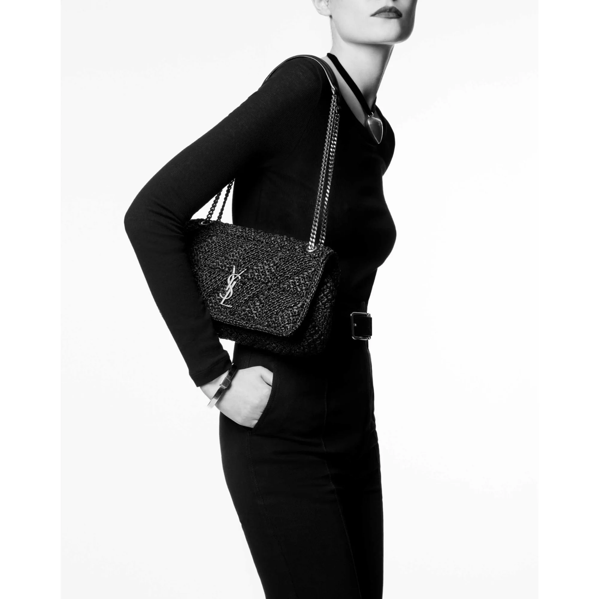Medium Jamie Chain Bag - Nero - Image 6
