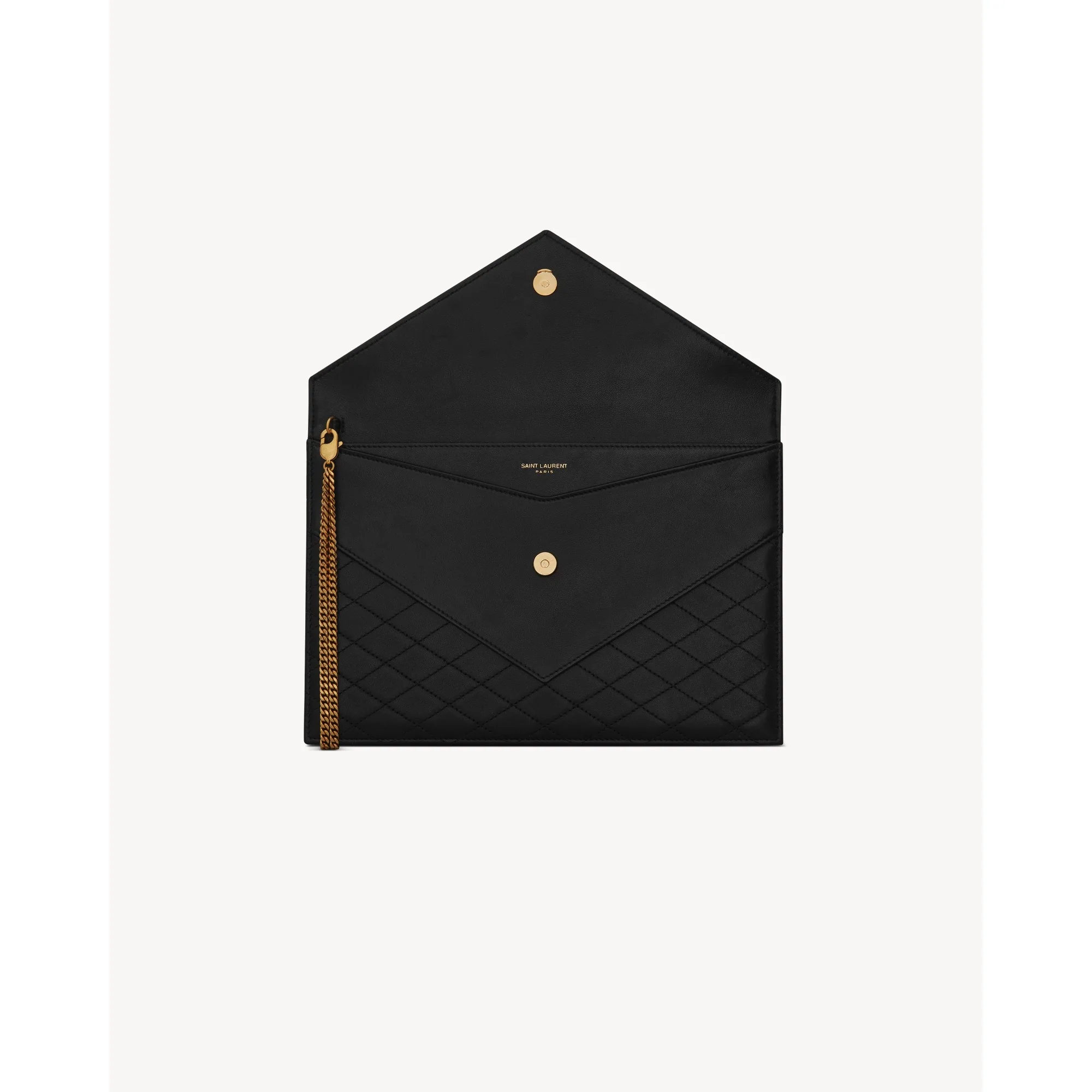 Double Flap Pouch With Chain - Nero - Image 4