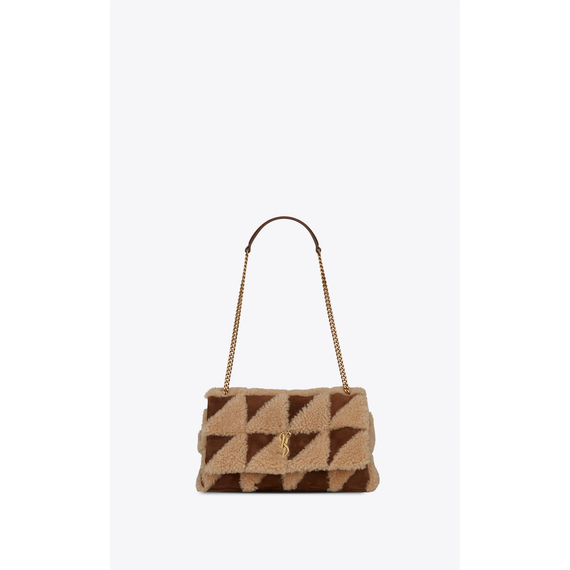 Medium Jamie Chain Bag - Natural Beige/Dark Sigaro