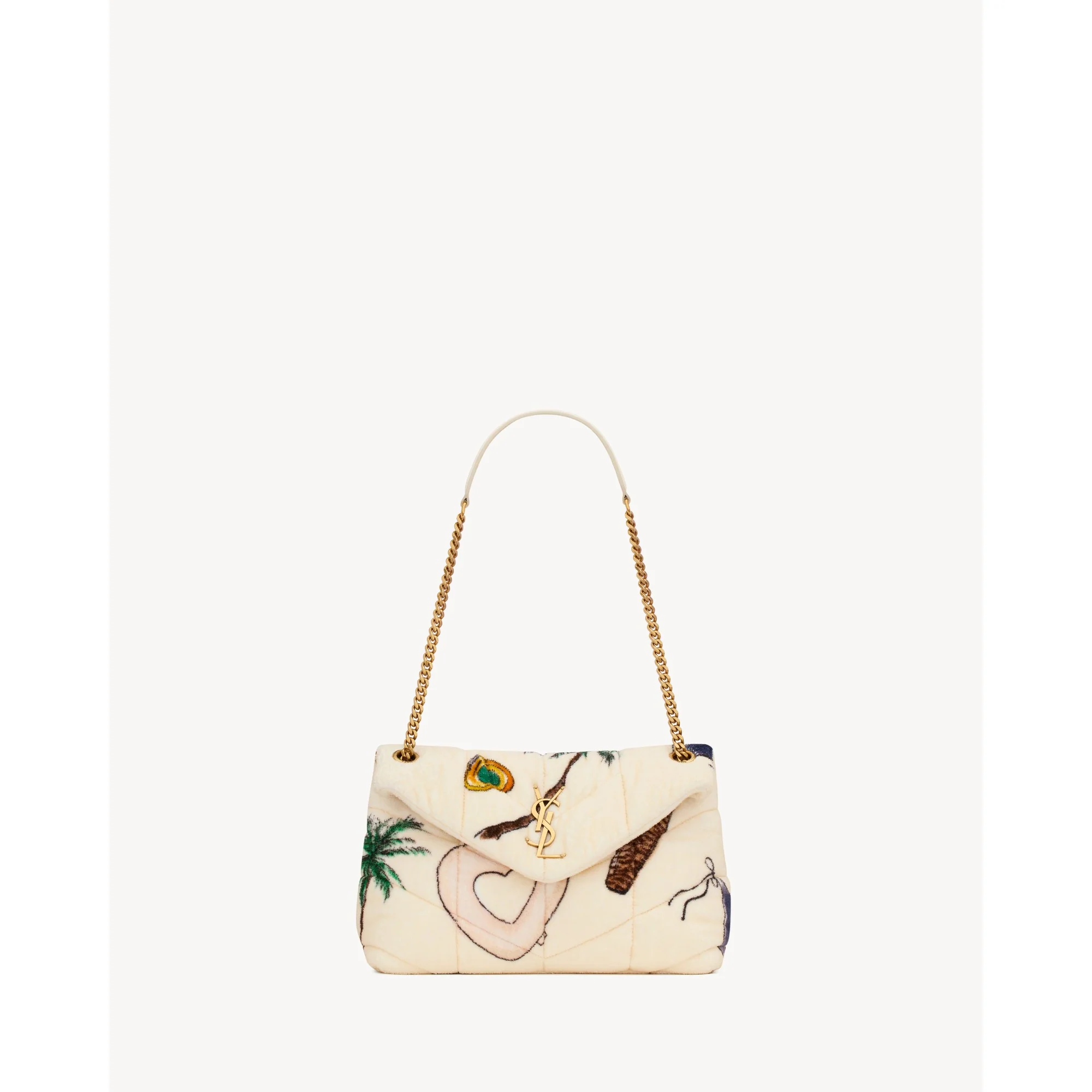 Small Puffer Chain Bag - Pou.W/Multi/Pou.Whi