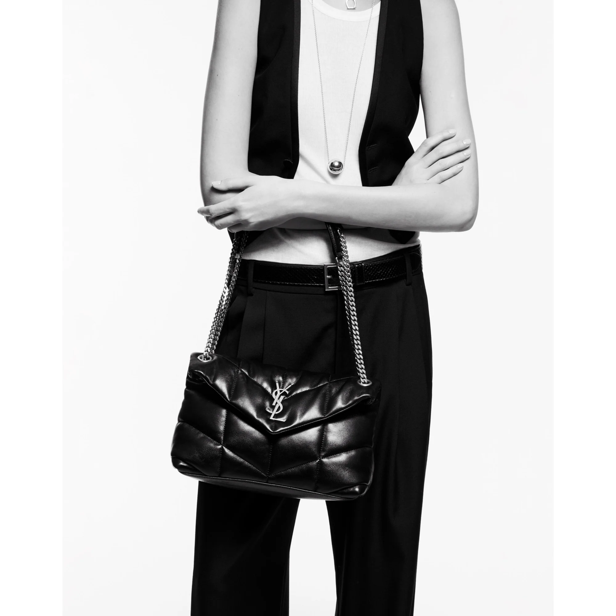 Small Puffer Chain Bag - Pou.W/Multi/Pou.Whi - Image 6