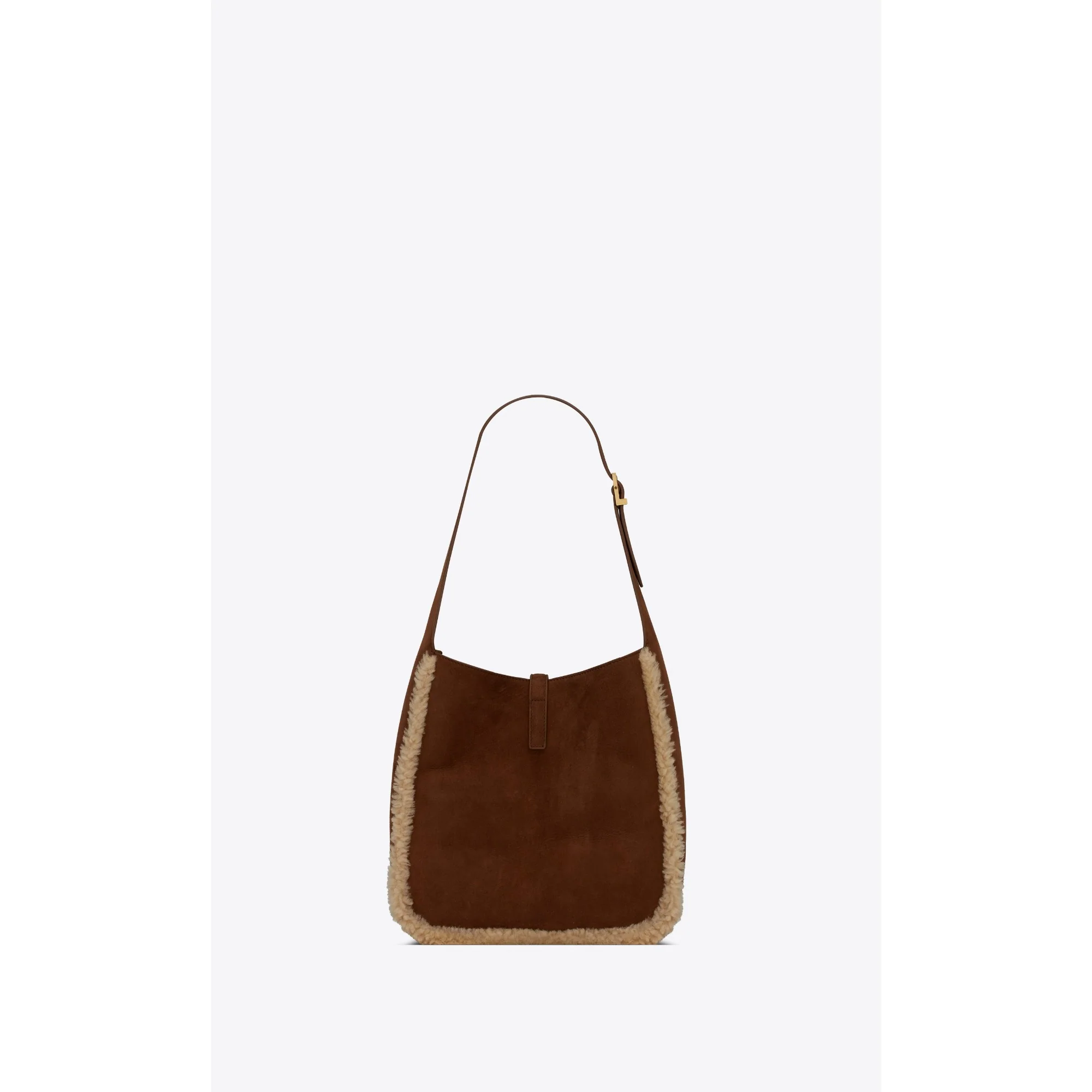 S Le 5 A 7 Supple Shoulder Bag - Dark Sigaro/Natural Beige - Image 2