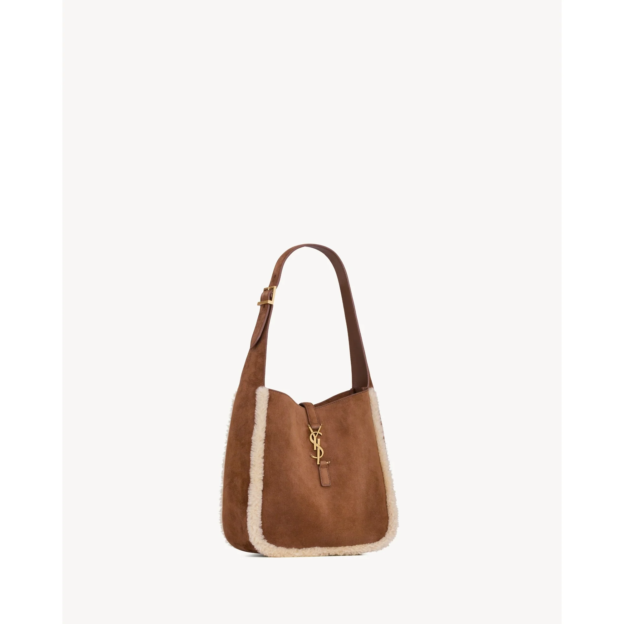 S Le 5 A 7 Supple Shoulder Bag - Dark Sigaro/Natural Beige - Image 4